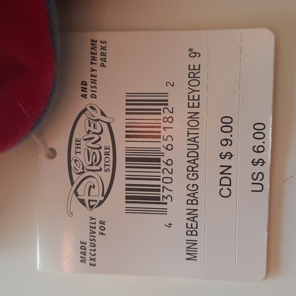 Disney Store Mini Bean Bag Graduation Eeyore new with tags - Picture 4 of 6